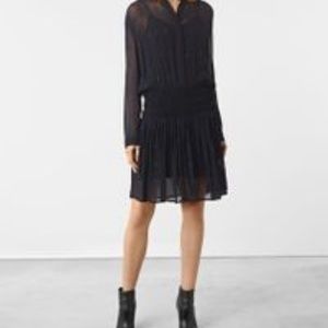 All Saints Blue Catalina Embroidered Dress size 0